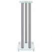 Speaker Stands 2 pcs Silver Tempered Glass 3 Pillars Design