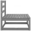 3 Piece Garden Lounge Set Grey Solid Wood Pine