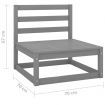 3 Piece Garden Lounge Set Grey Solid Wood Pine