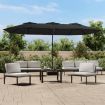 Double-Head Parasol Black 449x245 cm