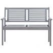 2-Seater Garden Bench 120 cm Grey Solid Eucalyptus Wood