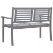 2-Seater Garden Bench 120 cm Grey Solid Eucalyptus Wood