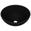 Luxury Bathroom Basin Round Matt Black 32.5x14 cm Ceramic