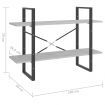 2-Tier Book Cabinet Concrete Grey 100x30x70 cm Engineered Wood