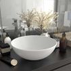 Bathroom Sink Ceramic Matt White Round