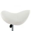 Work Stool White Faux Leather