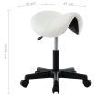 Work Stool White Faux Leather