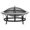 Outdoor Fire Pit with Grill Stainless Steel 76 cm