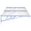 Door Canopy Grey and Transparent 152.5x90 cm Polycarbonate