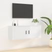 Wall Mounted TV Cabinet High Gloss White 100x34.5x40 cm
