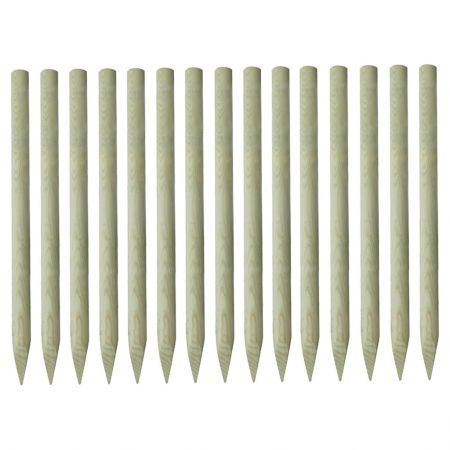 Pointed Fence Posts 15 pcs Impregnated Pinewood 4x150 cm