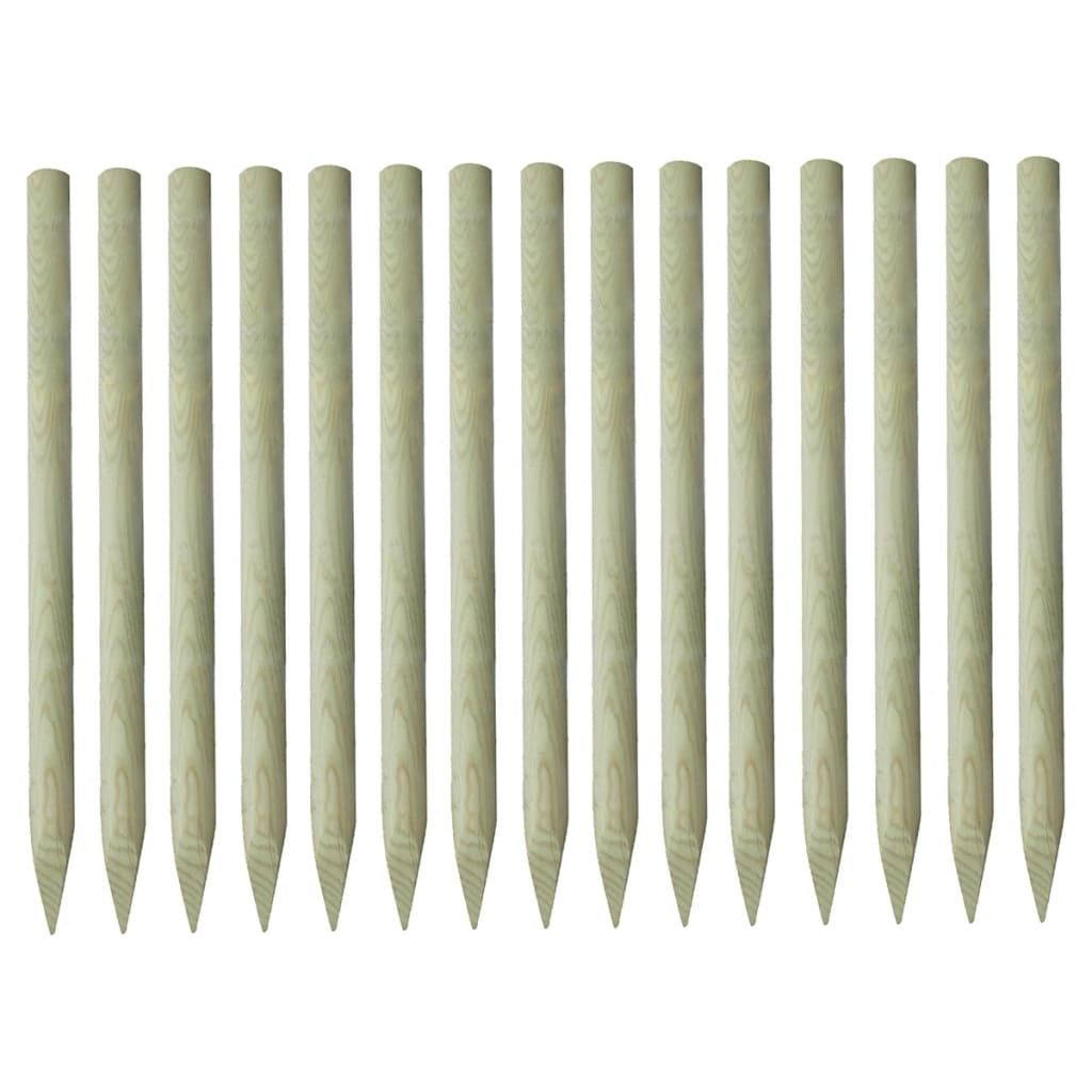 Pointed Fence Posts 15 pcs Impregnated Pinewood 4x150 cm