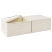 Storage Boxes 2 pcs Fabric 43x34x23 cm Cream