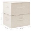 Storage Boxes 2 pcs Fabric 43x34x23 cm Cream