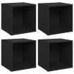 TV Cabinets 4 pcs Black 37x35x37 cm Engineered Wood