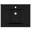 Luxury Basin with Faucet Hole Matt Black 60x46 cm Ceramic