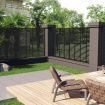 Louver Fence WPC 180x180 cm Black