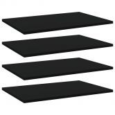 Bookshelf Boards 4 pcs Black 60x40x1.5 cm Engineered Wood