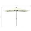 Parasol with LEDs and Steel Pole Sand 2x3 m