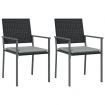 Garden Chairs with Cushions 2 pcs Black 54x62.5x89 cm Poly Rattan