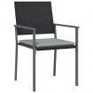 Garden Chairs with Cushions 2 pcs Black 54x62.5x89 cm Poly Rattan