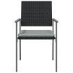 Garden Chairs with Cushions 2 pcs Black 54x62.5x89 cm Poly Rattan