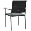 Garden Chairs with Cushions 2 pcs Black 54x62.5x89 cm Poly Rattan