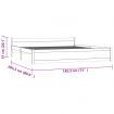 Bed Frame White Solid Wood 183x203 cm King Size