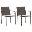 Garden Chairs with Cushions 2 pcs Brown 56x59x84 cm Poly Rattan