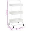 3-Tier Kitchen Trolley White 42x35x85 cm Iron and ABS