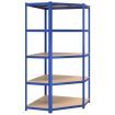 5-Layer Corner Shelf Blue Steel and Engineered Wood