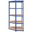 5-Layer Corner Shelf Blue Steel and Engineered Wood