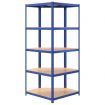 5-Layer Corner Shelf Blue Steel and Engineered Wood