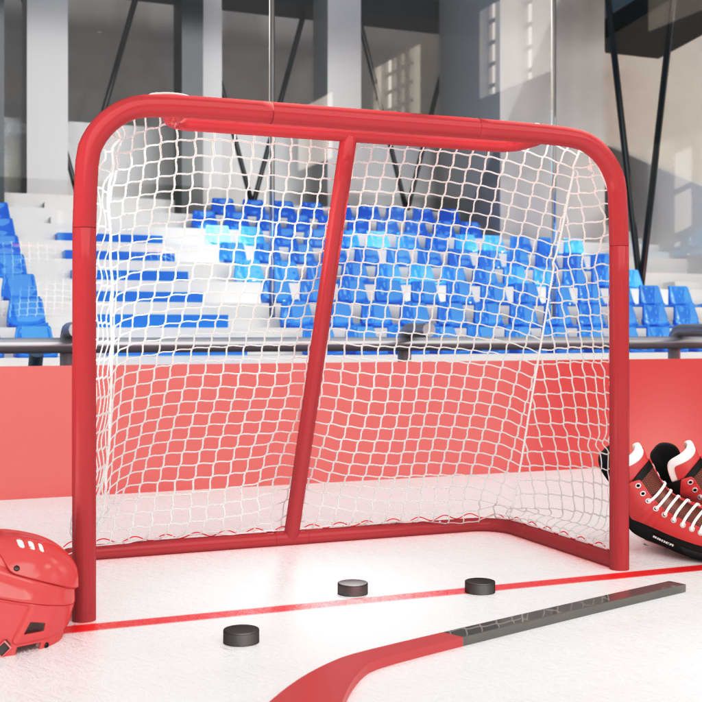 Hockey Goal Red and White 183x71x122 cm Polyester