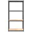 4-Layer Storage Shelf Anthracite Steel and Engineered Wood
