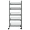 5-Tier Kitchen Trolley Grey 46x26x105 cm Iron