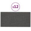 Wall Panels 12 pcs Dark Grey 30x15 cm Fabric 0.54 m²