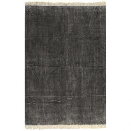 Kilim Rug Cotton 160x230 cm Anthracite