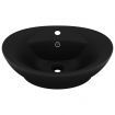 Luxury Basin Overflow Oval Matt Black 58.5x39 cm Ceramic