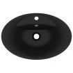 Luxury Basin Overflow Oval Matt Black 58.5x39 cm Ceramic
