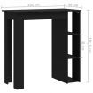 Bar Table with Shelf Black 102x50x103.5 cm Engineered Wood