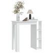 Bar Table with Shelf White 102x50x103.5 cm Engineered Wood