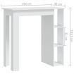 Bar Table with Shelf White 102x50x103.5 cm Engineered Wood