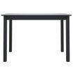 Dining Table Black 114x71x75 cm Solid Rubber Wood