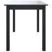 Dining Table Black 114x71x75 cm Solid Rubber Wood