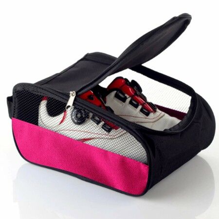 Golf Shoes Bags Travel Shoes Bags Zippered Sport Shoes Bag (Pink)