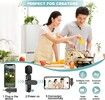 Wireless Microphone for iPhone Android Camera, Mini Lapel Microphone Phone Mic for Recording Vlogging Live Streaming Plug-Play (3 in 1 Gray Mic)