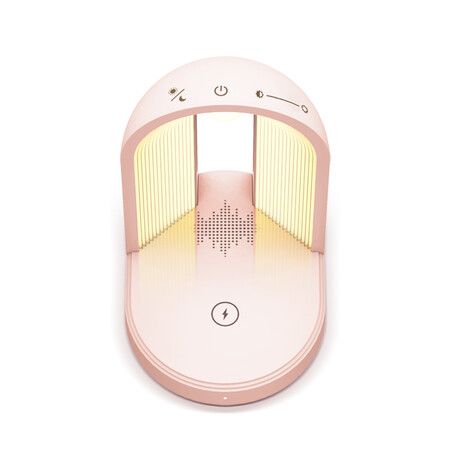 3-in-1 Wireless 15W Charger Music Night Lamp with Bluetooth Speaker Ajustable & Mutiple Light-up Modes-Pink