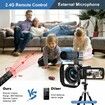 4K Video Camera Camcorder Ultra HD 56MP Vlogging Camera with Microphone, Handheld Stabilizer, 2 Batteries