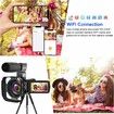 4K Video Camera Camcorder Ultra HD 56MP Vlogging Camera with Microphone, Handheld Stabilizer, 2 Batteries